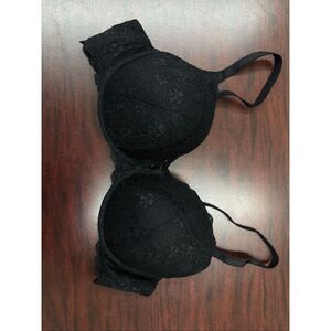 Torrid Curve Black Lace Push-Up Plunge Bra Size 44C